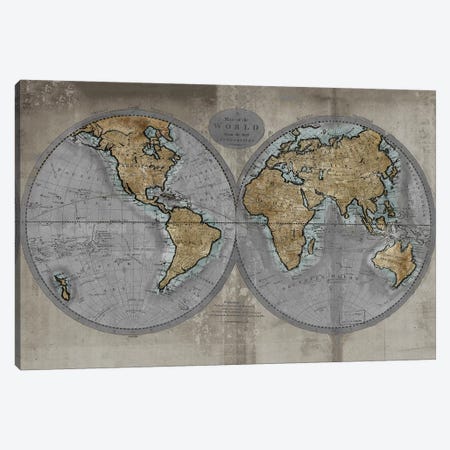 Map Of The World Canvas Print #RBR12} by Russell Brennan Canvas Art Print