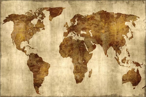 Russell Brennan: The World - Bronze On Gold by Russell Brennan