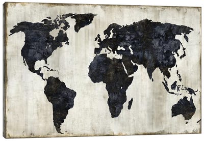 The World II Canvas Art Print - 3-Piece Map Art