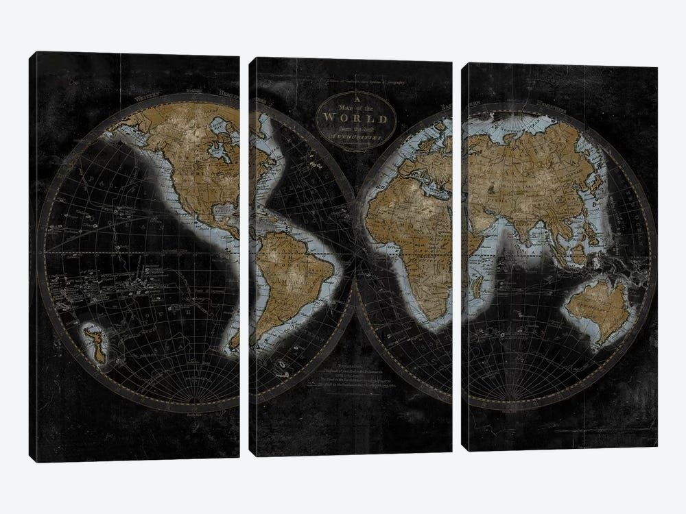 The World In Gold by Russell Brennan 3-piece Canvas Art