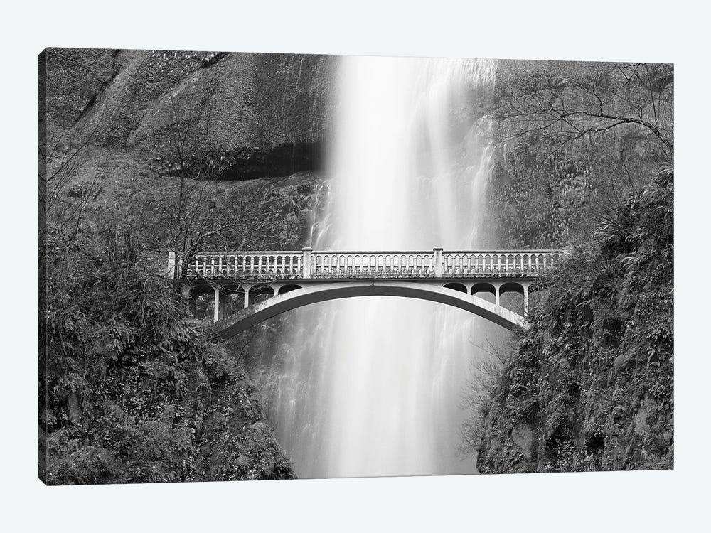 Multnomah Falls and bridge, Mount Hood National Forest, Columbia Gorge National Scenic Area, Oregon by Russ Bishop 1-piece Canvas Print