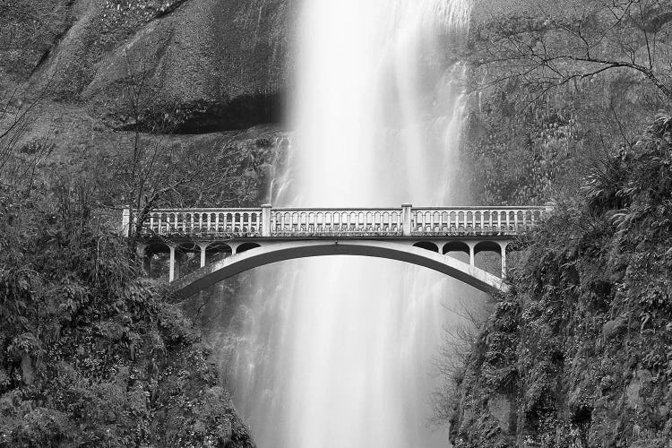 Multnomah Falls and bridge, Mount Hood National Forest, Columbia Gorge National Scenic Area, Oregon by Russ Bishop wall art