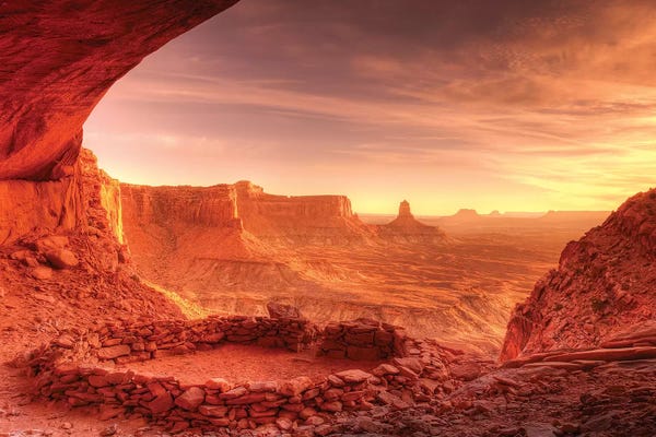 Russ Bishop: Evening light on False Kiva, Island in the Sky, Canyonlands National Park, Utah, USA by Russ Bishop