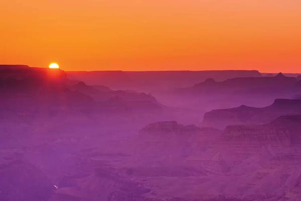 Grand Canyon National Park: Sunset over the Grand Canyon, Grand Canyon National Park, Arizona, USA. by Russ Bishop
