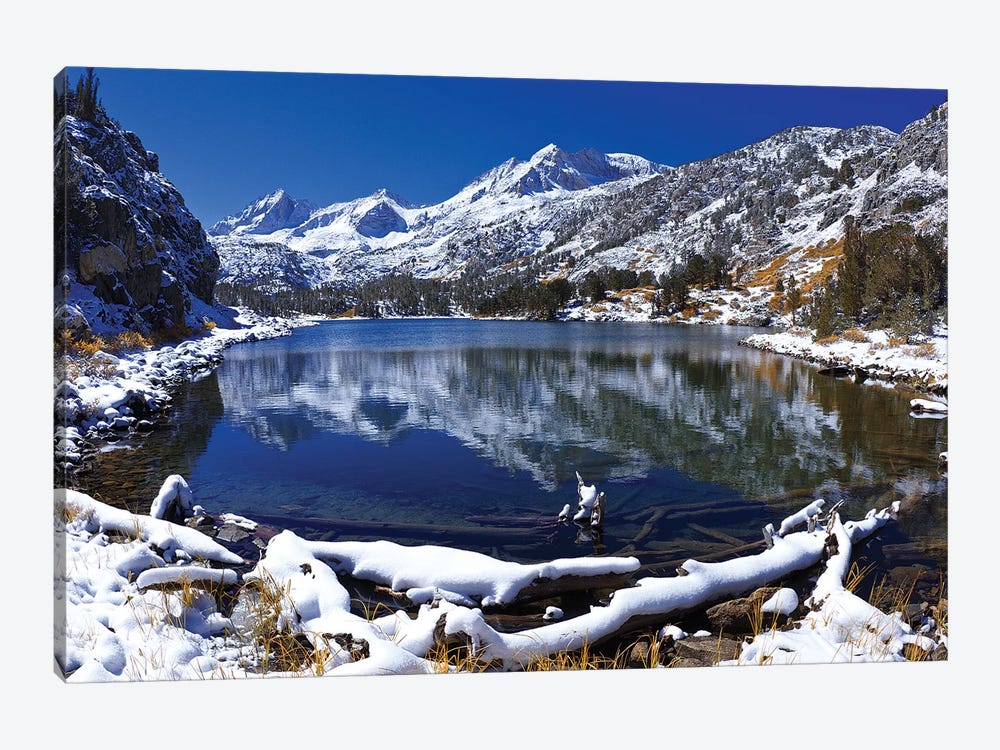 Fresh snow on Mount Abbot from Long Lake, John Muir Wilderness, California, USA 1-piece Canvas Artwork