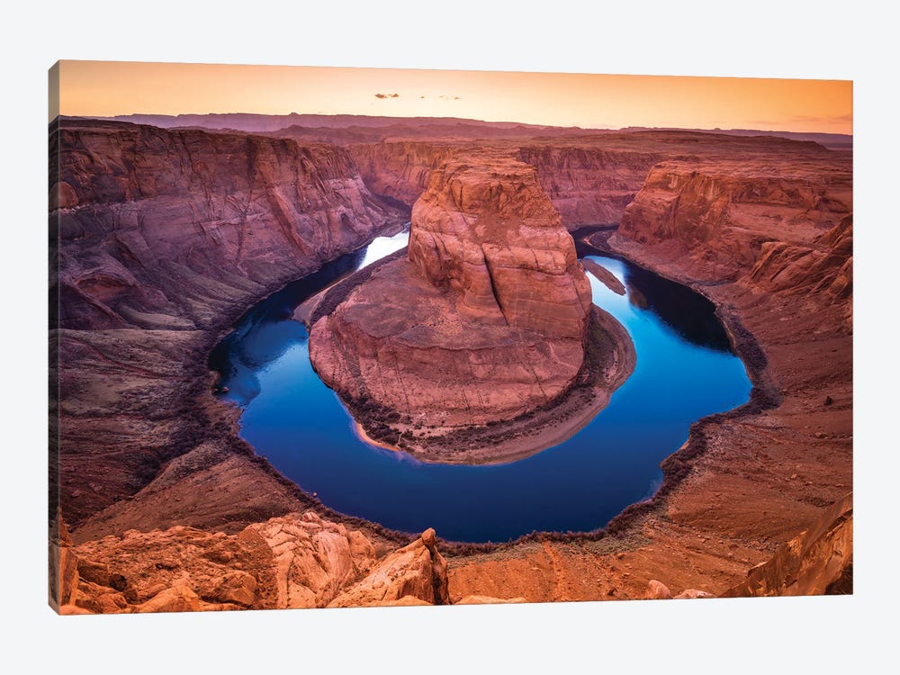 Sunset over Horseshoe Bend and the Colorado River, Glen Canyon National Recreation Area, Arizona, USA. by Russ Bishop 1-piece Canvas Art