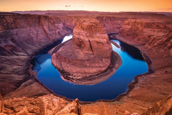 Russ Bishop: Sunset over Horseshoe Bend and the Colorado River, Glen Canyon National Recreation Area, Arizona, USA. by Russ Bishop
