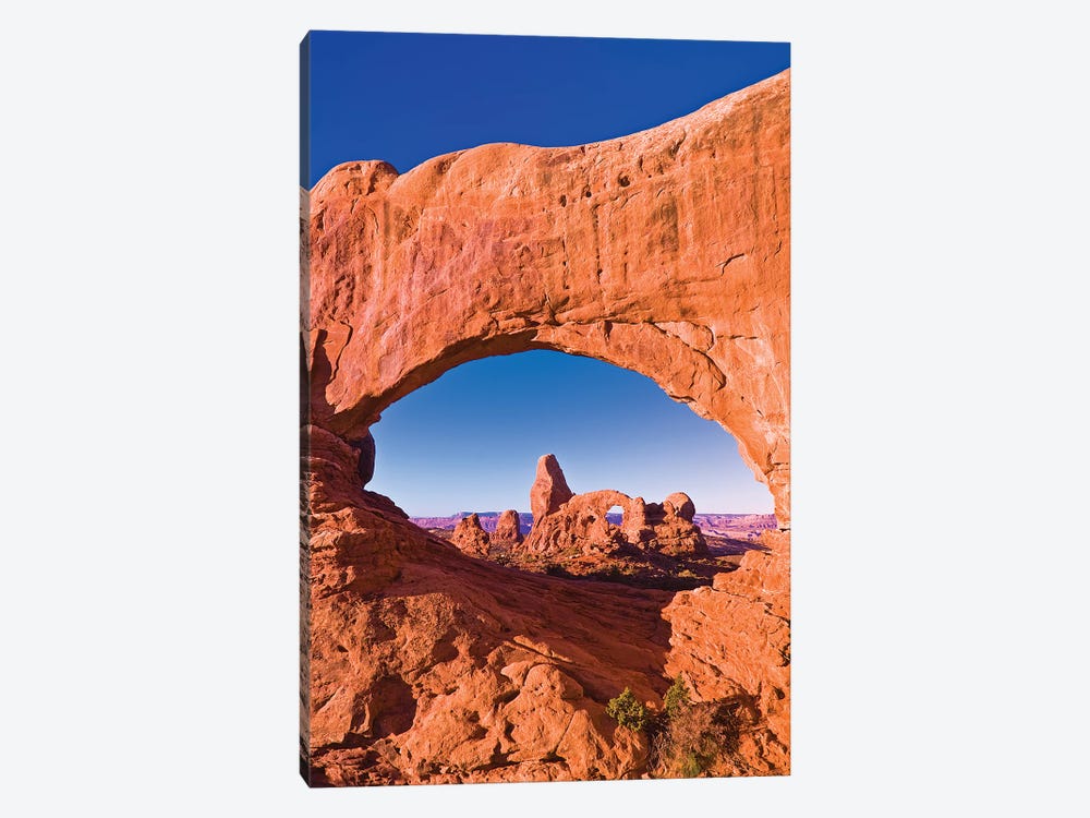 Morning light on Turret Arch through North Window, Arches National Park, Utah, USA by Russ Bishop 1-piece Canvas Art