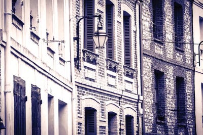 Narrow street and houses, Honfleur, Normandy, France II by Russ Bishop acrylic art print
