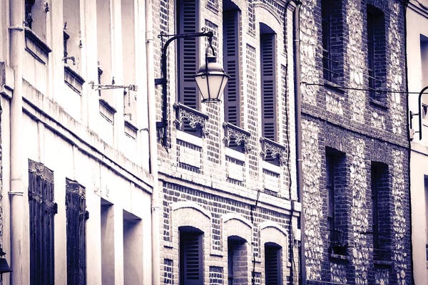 Sepia Photography: Narrow street and houses, Honfleur, Normandy, France II by Russ Bishop