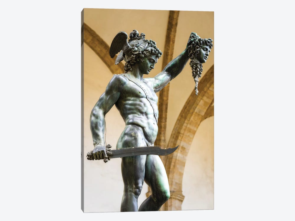 Perseus and Medusa statue at Loggia dei Lanzi, Florence, Tuscany, Italy by Russ Bishop 1-piece Canvas Art
