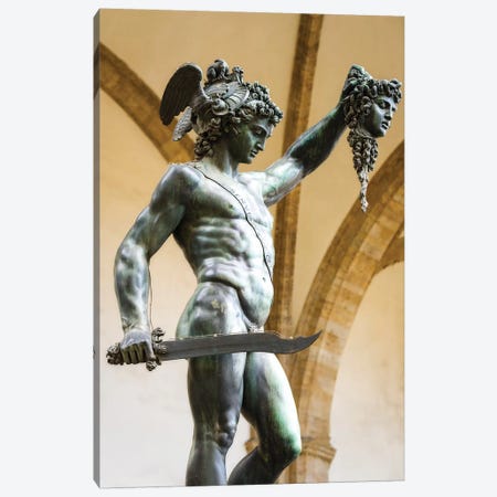 Perseus and Medusa statue at Loggia dei Lanzi, Florence, Tuscany, Italy Canvas Print #RBS22} by Russ Bishop Art Print
