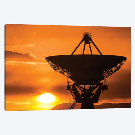 Radio telescope at sunset, Socorro, New Mexico, USA Canvas Print #RBS23} by Russ Bishop Canvas Print