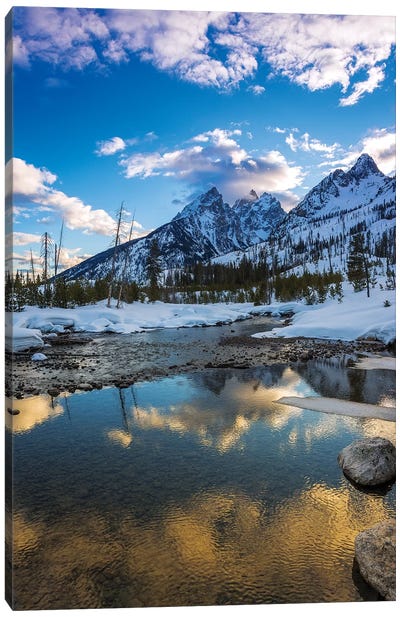 storm over the Tetons from Cottonwood Creek, Grand Teton National Park, Wyoming, USA Canvas Art Print - Grand Teton National Park Art