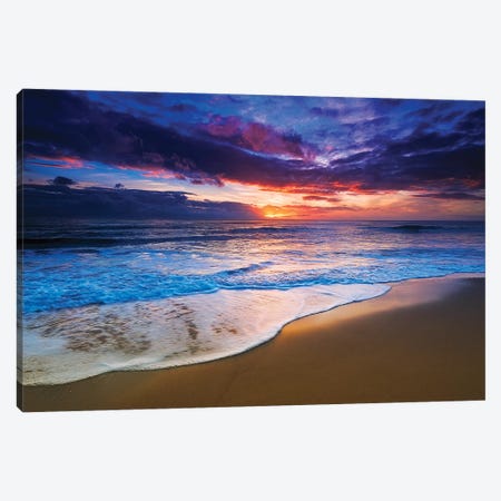 Sunset over the Channel Islands from San Buenaventura State Beach, Ventura, California, USA II Canvas Print #RBS36} by Russ Bishop Canvas Print