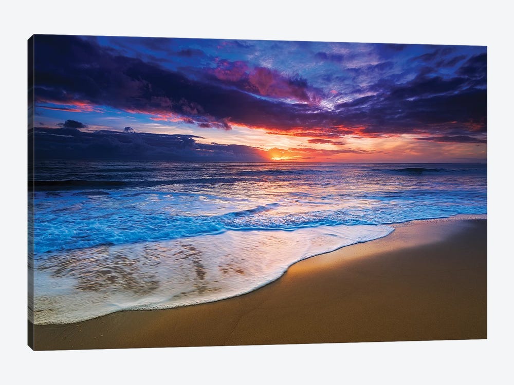 Sunset over the Channel Islands from San Buenaventura State Beach, Ventura, California, USA II by Russ Bishop 1-piece Canvas Print