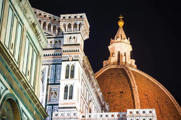 Domes: The Cathedral of Santa Maria del Fiore at night, Florence, Tuscany, Italy by Russ Bishop