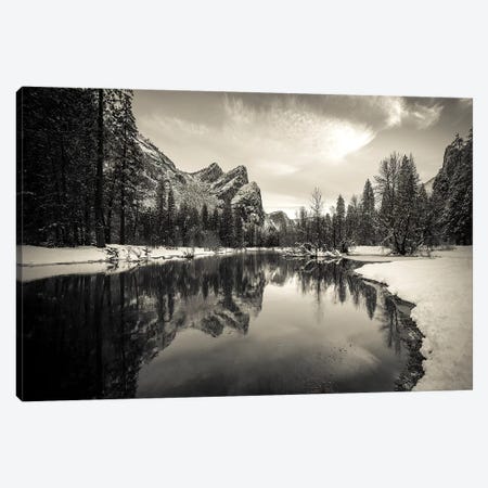 The Three Brothers above the Merced River in winter, Yosemite National Park, California, USA III Canvas Print #RBS48} by Russ Bishop Canvas Print