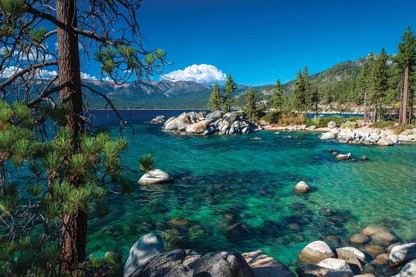 Large Photography - Canvas Prints: Boulders and cove at Sand Harbor State Park, Lake Tahoe, Nevada, USA by Russ Bishop