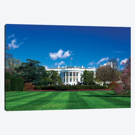 The White House and south lawn, Washington DC, USA Canvas Print #RBS51} by Russ Bishop Canvas Artwork