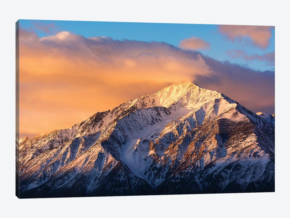 Winter sunrise on Mount Tom, Inyo National Forest, Sierra Nevada Mountains, California, USA by Russ Bishop 1-piece Canvas Art Print