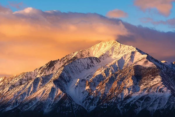Russ Bishop: Winter sunrise on Mount Tom, Inyo National Forest, Sierra Nevada Mountains, California, USA by Russ Bishop