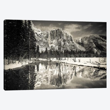 Yosemite Falls above the Merced River in winter, Yosemite National Park, California, USA Canvas Print #RBS56} by Russ Bishop Canvas Print