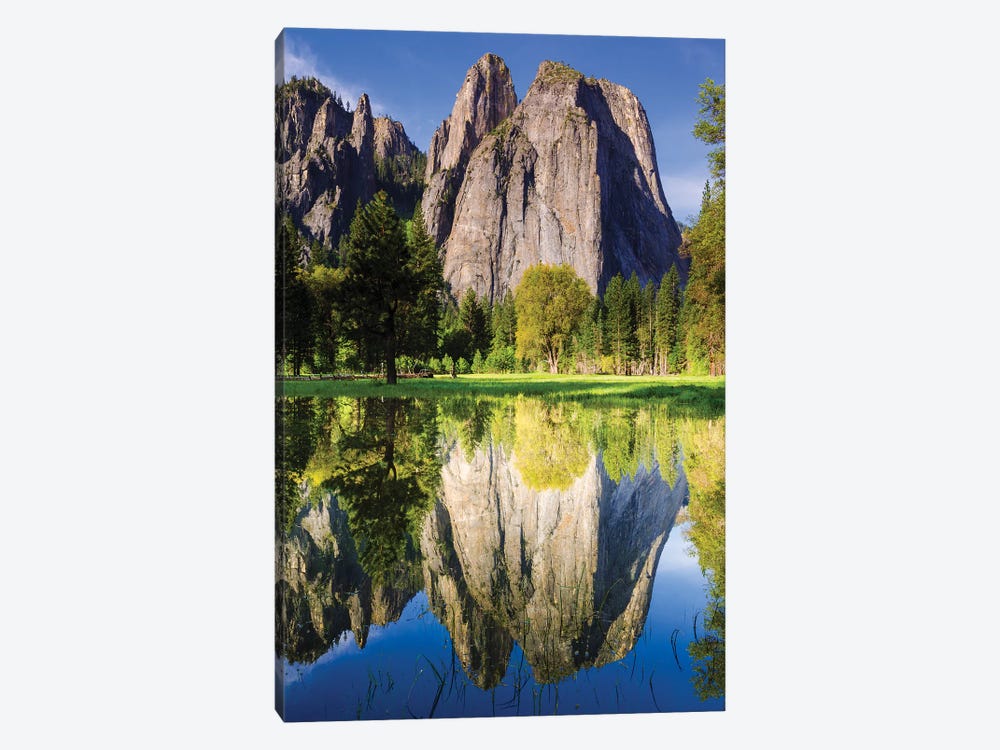 Cathedral Rocks Reflected In Pond, Yosemite National Park, California, USA by Russ Bishop 1-piece Canvas Wall Art