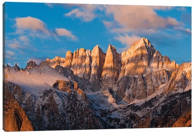 Dawn Light On Mount Whitney As Seen From The Alabama Hills I, Sequoia National Park, California, USA Canvas Art Print