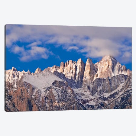 Dawn light on Mount Whitney from the Alabama Hills, Sequoia National Park, California, USA. Canvas Print #RBS67} by Russ Bishop Canvas Art