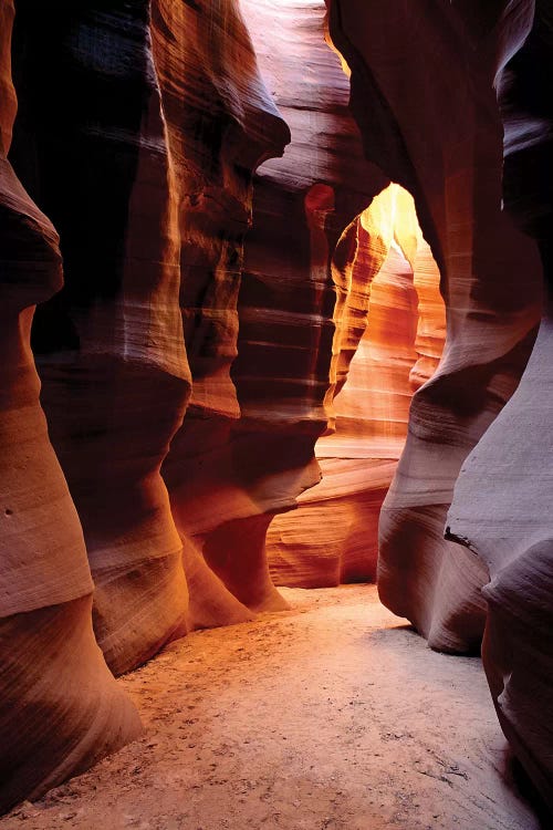 Delicate slickrock formations in upper Antelope Canyon, Navajo Indian Reservation, Arizona, USA