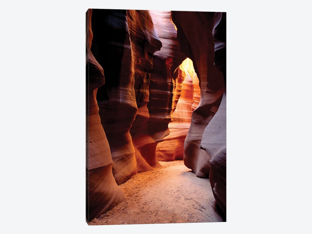 Delicate slickrock formations in upper Antelope Canyon, Navajo Indian Reservation, Arizona, USA by Russ Bishop 1-piece Canvas Print