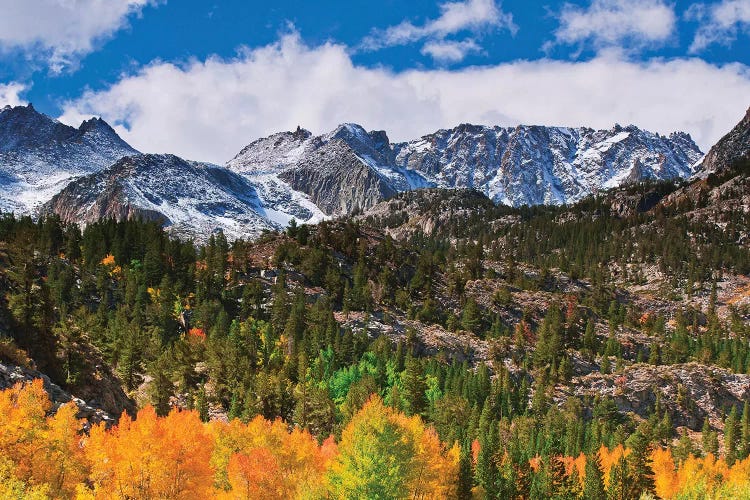 Fall color and early snow at North Lake, Inyo National Forest, Sierra Nevada Mountains, California