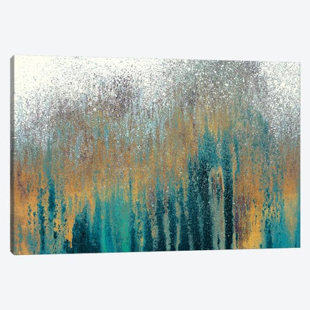 Teal Woods with Gold Canvas Print #RBT10} by Roberto Gonzalez Canvas Print