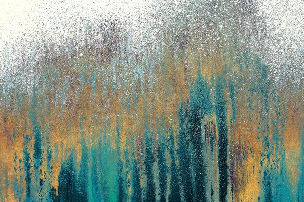 Glam Bedroom: Teal Woods with Gold by Roberto Gonzalez