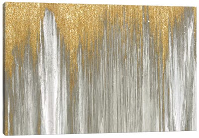 Gold Falls Canvas Art Print - Geometric Abstract Art