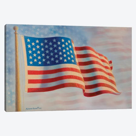 American Flag V Canvas Print #RBU15} by Richard Burns Art Print