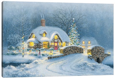 Christmas At Kirby Cottage Canvas Art Print - Richard Burns