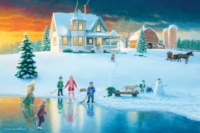 The Skating Pond by Richard Burns art print