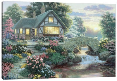 Serenity Cottage Canvas Art Print - Richard Burns