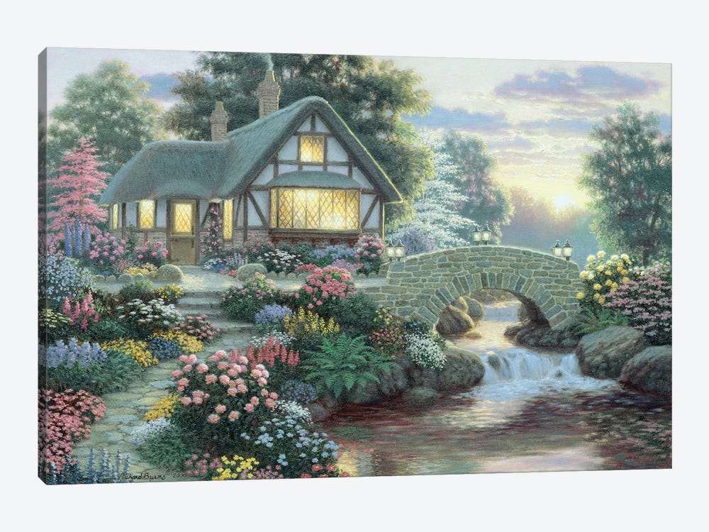 Serenity Cottage by Richard Burns 1-piece Canvas Wall Art