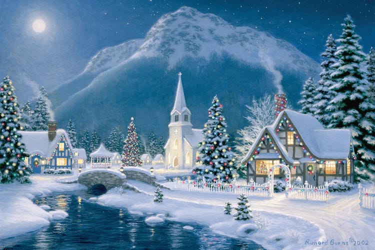 Christmas Village Canvas Print by Richard Burns | iCanvas
