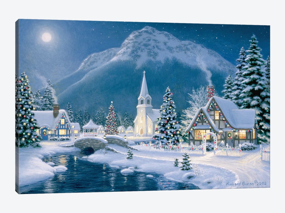 Christmas Village by Richard Burns 1-piece Canvas Art Print