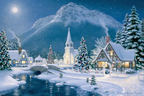 Coastal Villages & Towns: Christmas Village by Richard Burns