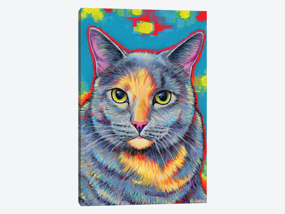 Dilute Tortoiseshell Cat by Rebecca Wang 1-piece Canvas Artwork