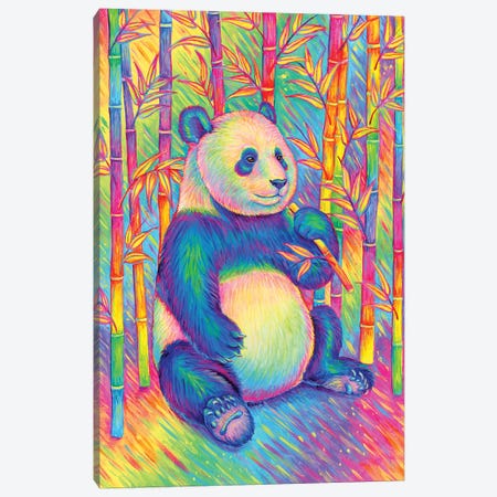 Psychedelic Panda Canvas Print #RBW107} by Rebecca Wang Art Print