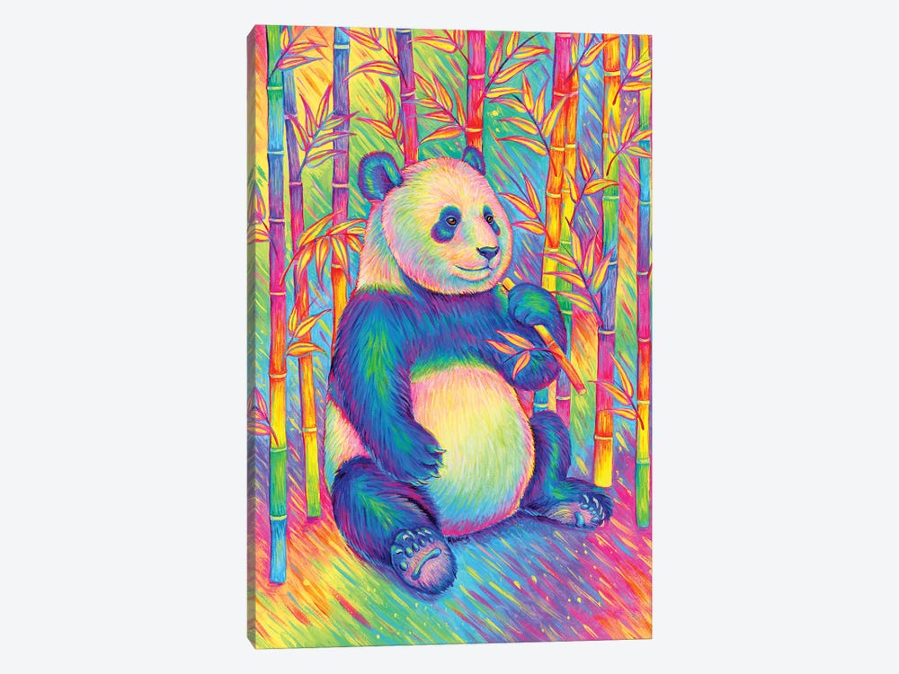 Psychedelic Panda by Rebecca Wang 1-piece Canvas Art Print
