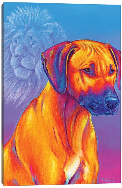 Rhodesian Ridgeback With Lion Spirit Canvas Art Print - Rebecca Wang