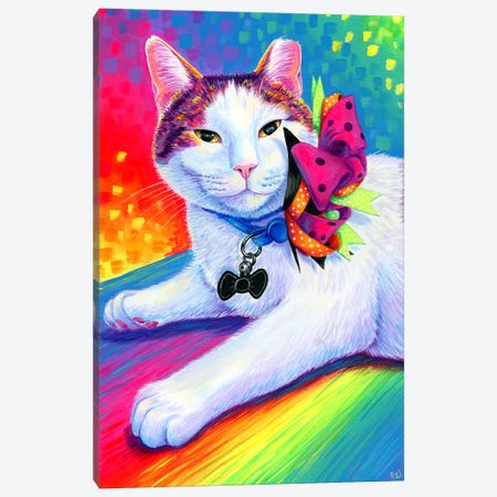 Rainbow Cat Canvas Print #RBW121} by Rebecca Wang Canvas Art