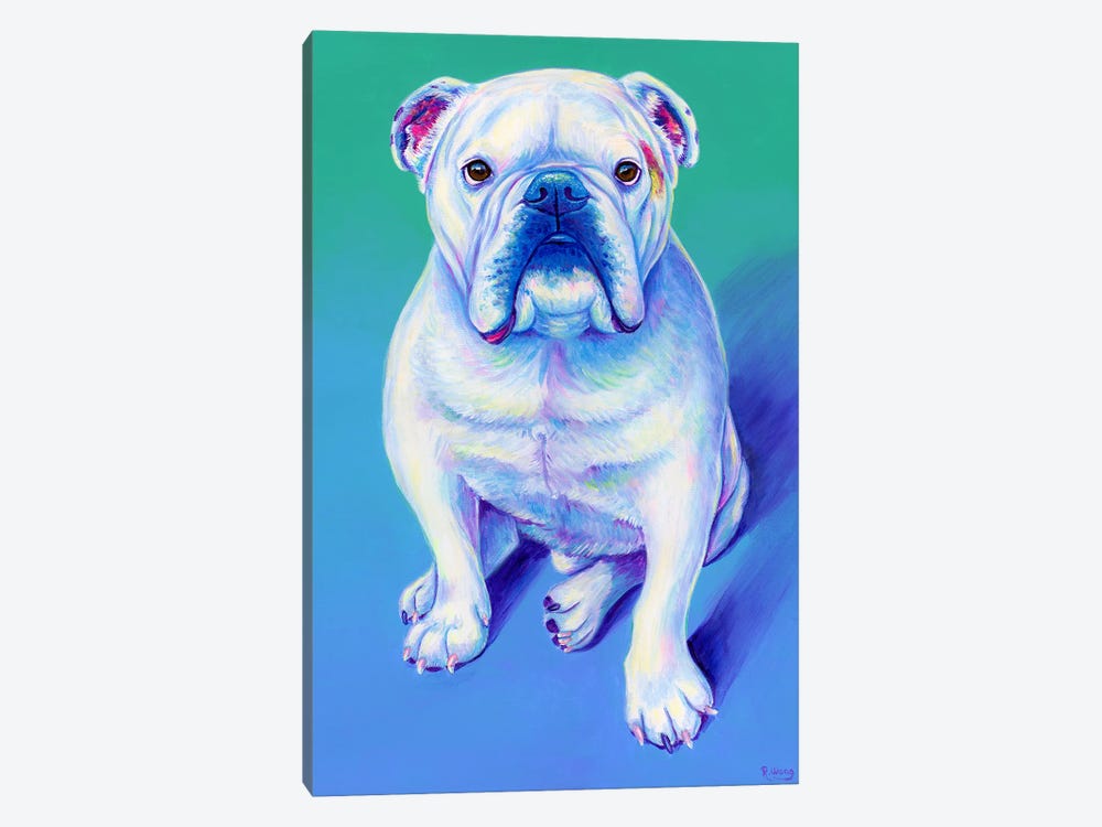 White English Bulldog by Rebecca Wang 1-piece Art Print